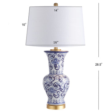 Leo 28.5" Chinoiserie LED Table Lamp - JONATHAN Y